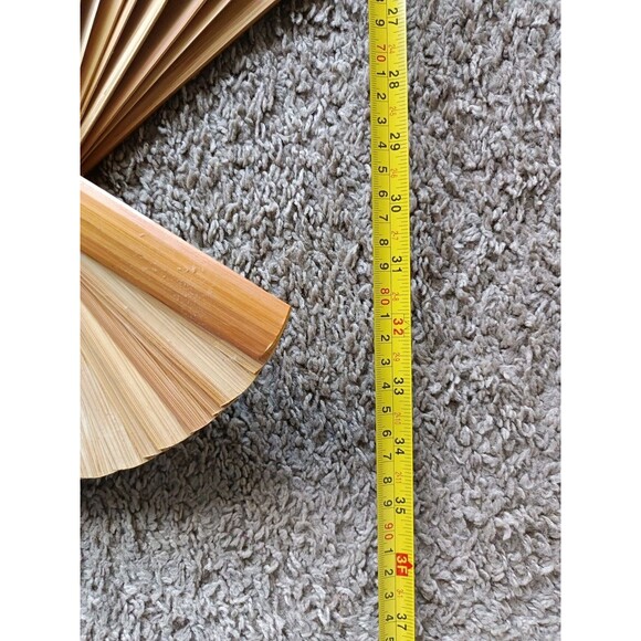 Vintage Large Asian Wall Fan 35" Hand Painted Forest Tiger - Picture 8 of 8